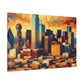 "Urban Enigma: Dallas Skies" - Canvas