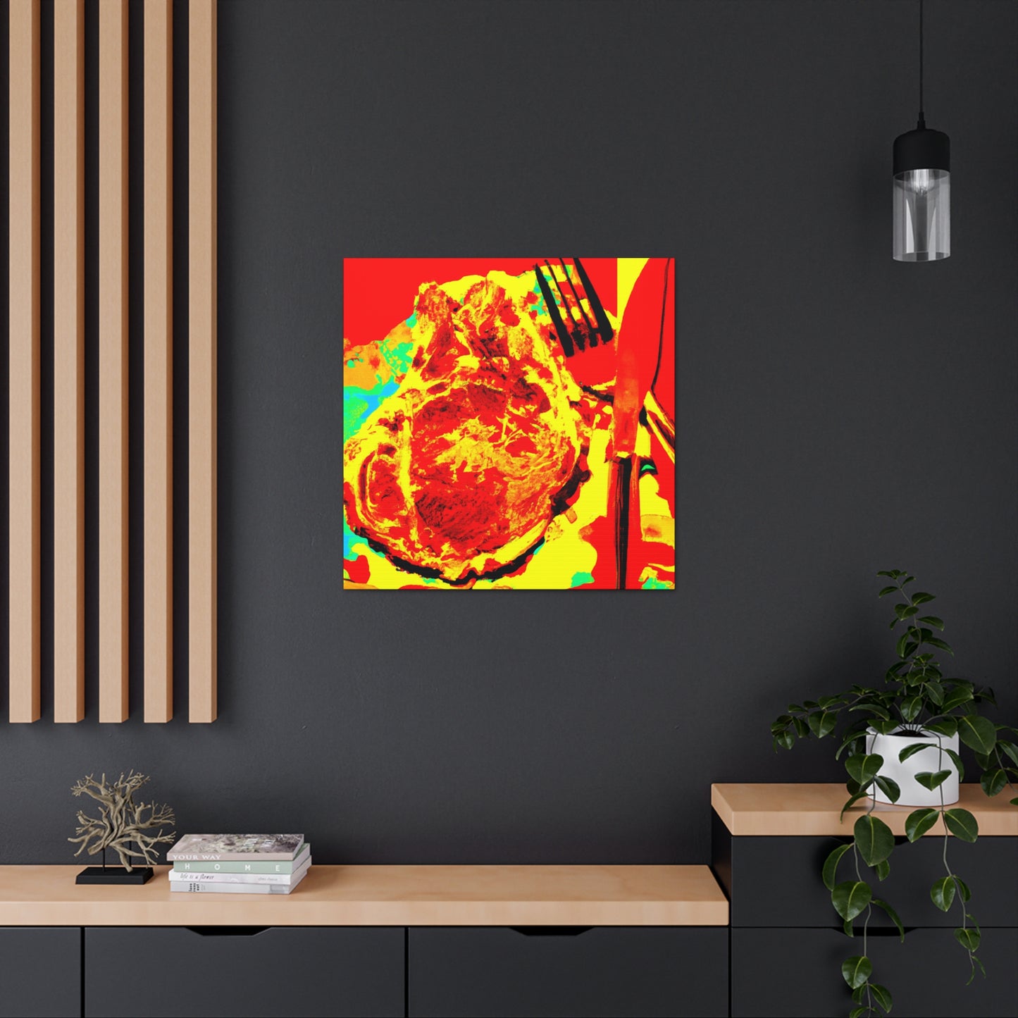 Steak Sizzles Pop Art - Canvas