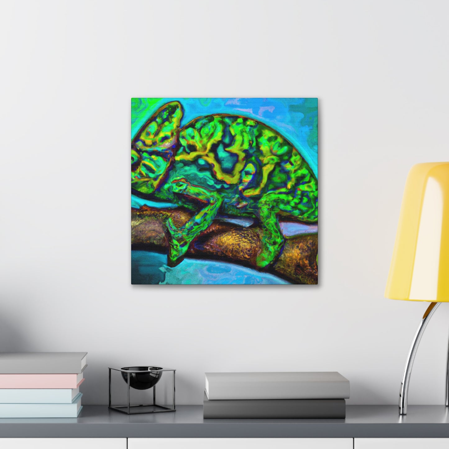 "Veiled Chameleon Reflection" - Canvas