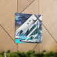 "Snowy Mountain Peaks Glow" - Canvas