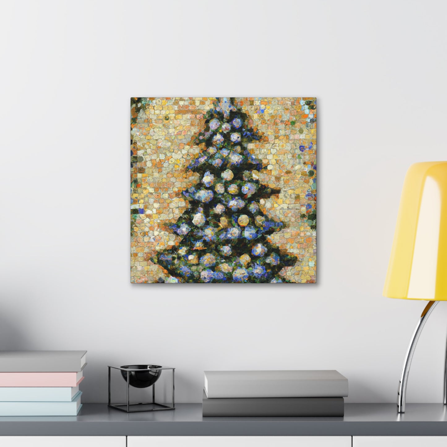 Christmas Tree Pointillism - Canvas