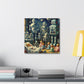 Whimsical Robotic Cosmos - Canvas