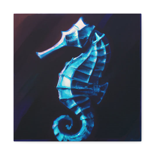 "Seahorse in Deco Style" - Canvas