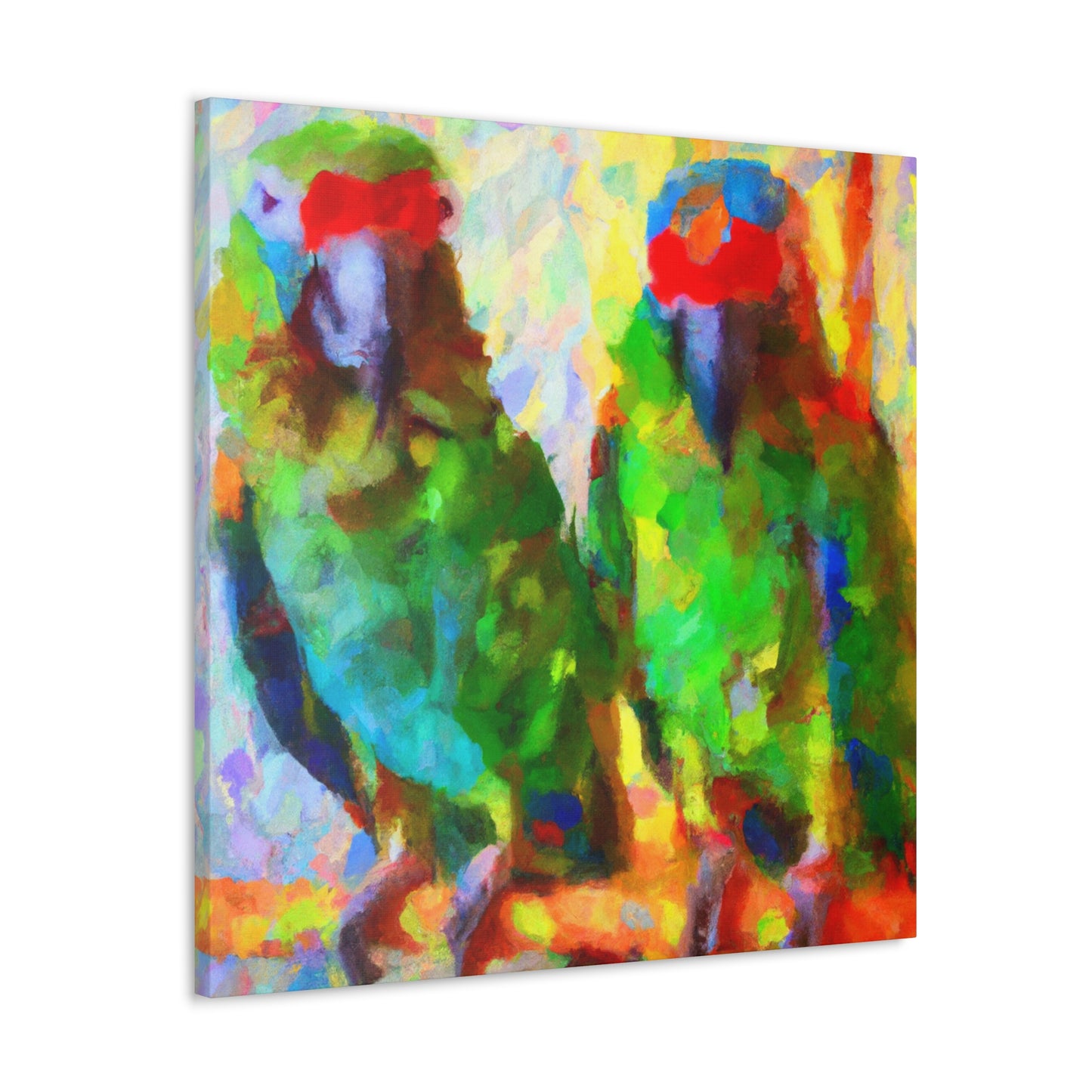 "Senegal Parrots in Bloom" - Canvas