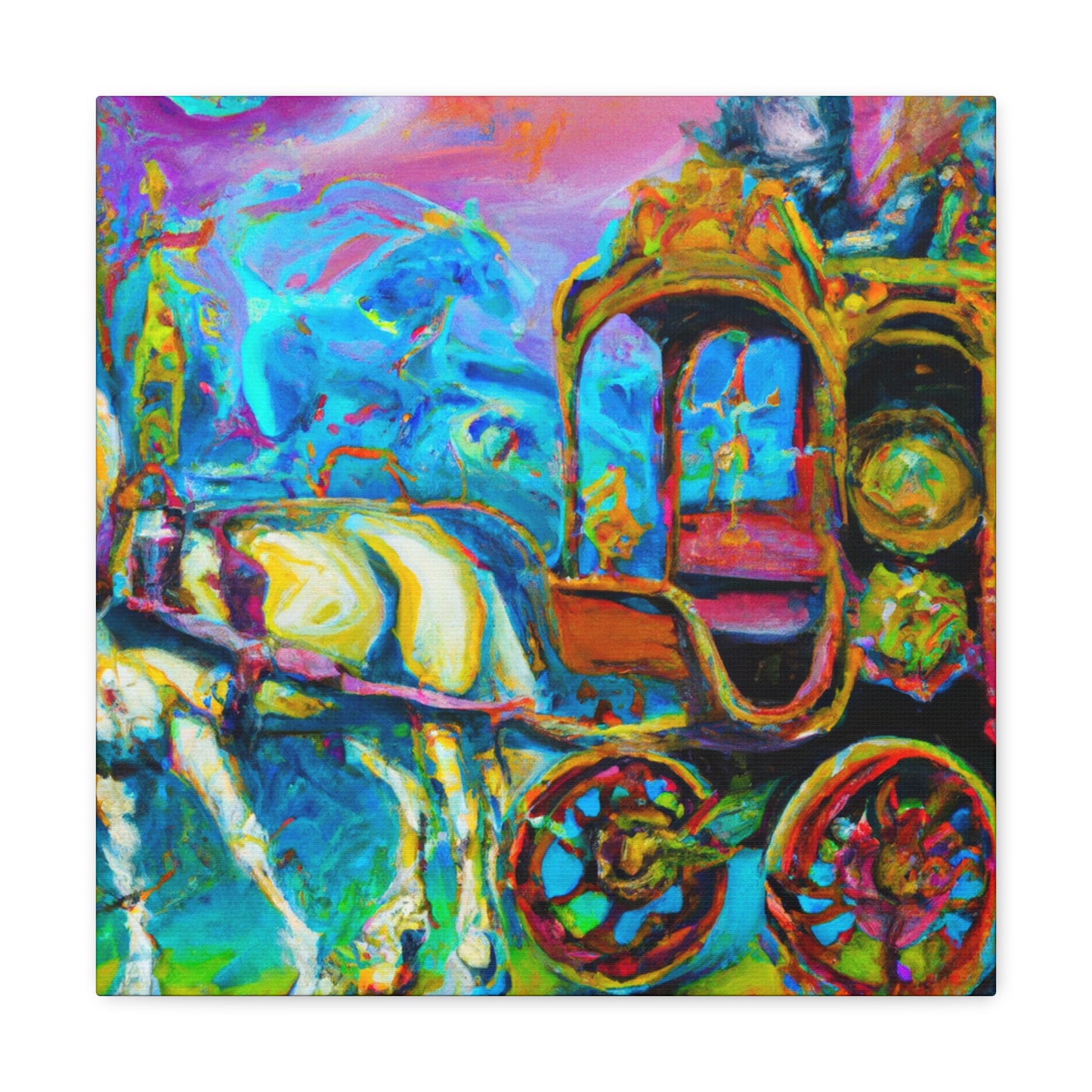 "Carriage With Reining Horse" - Canvas