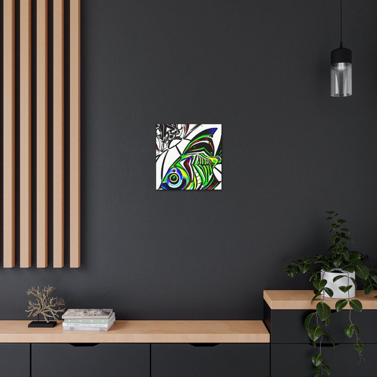 "Rainbow Fish in Deco" - Canvas