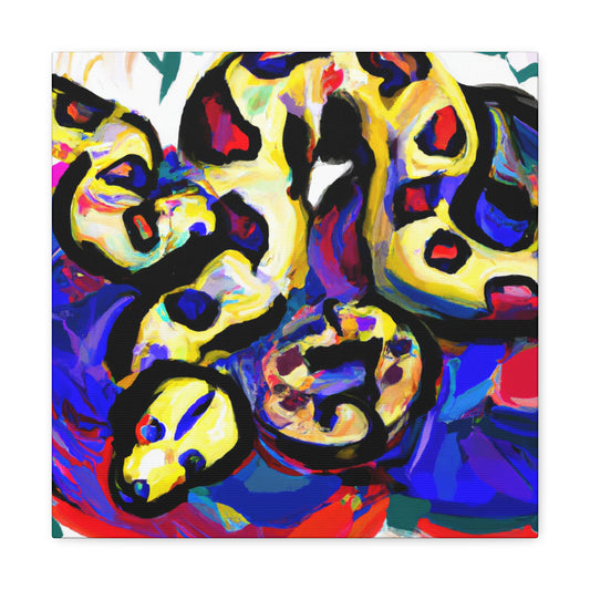 "Coiled Ball Python Portrait" - Canvas