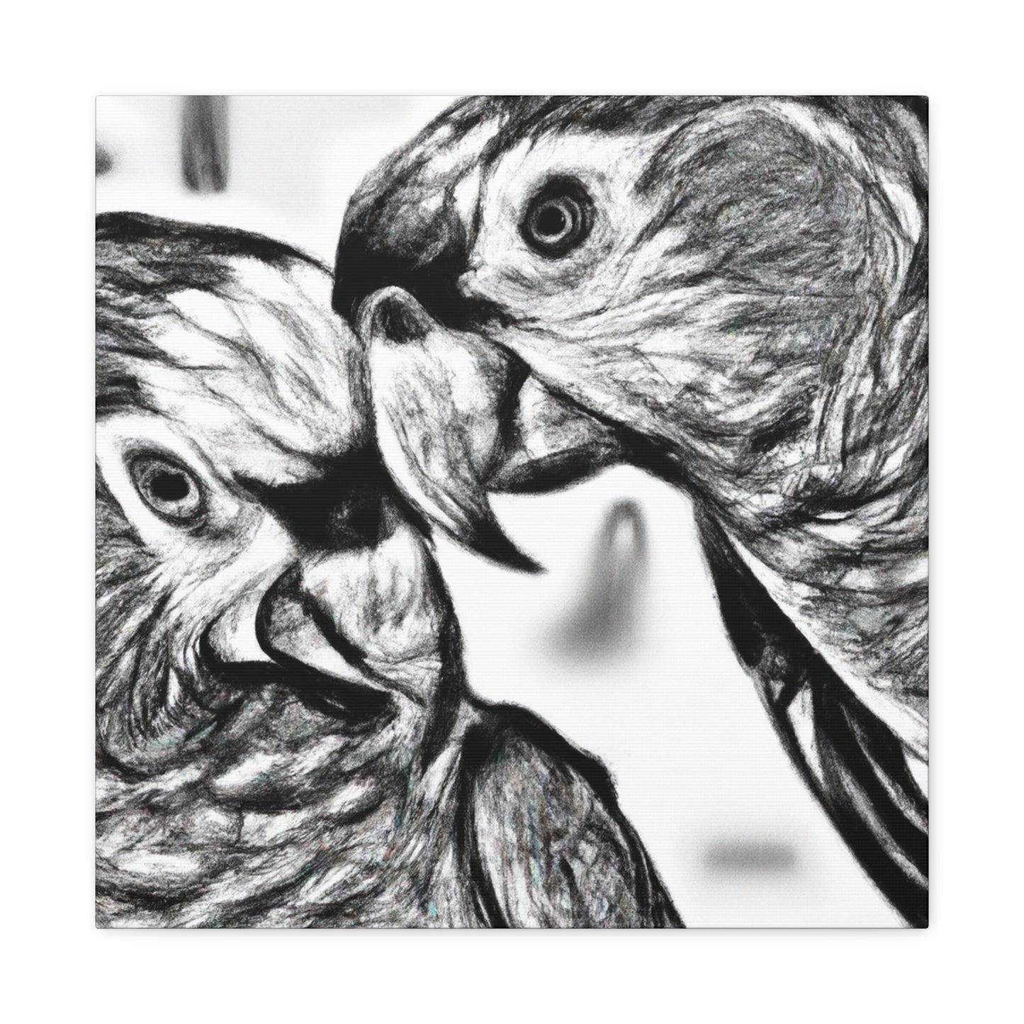 Parrots in Paradise. - Canvas