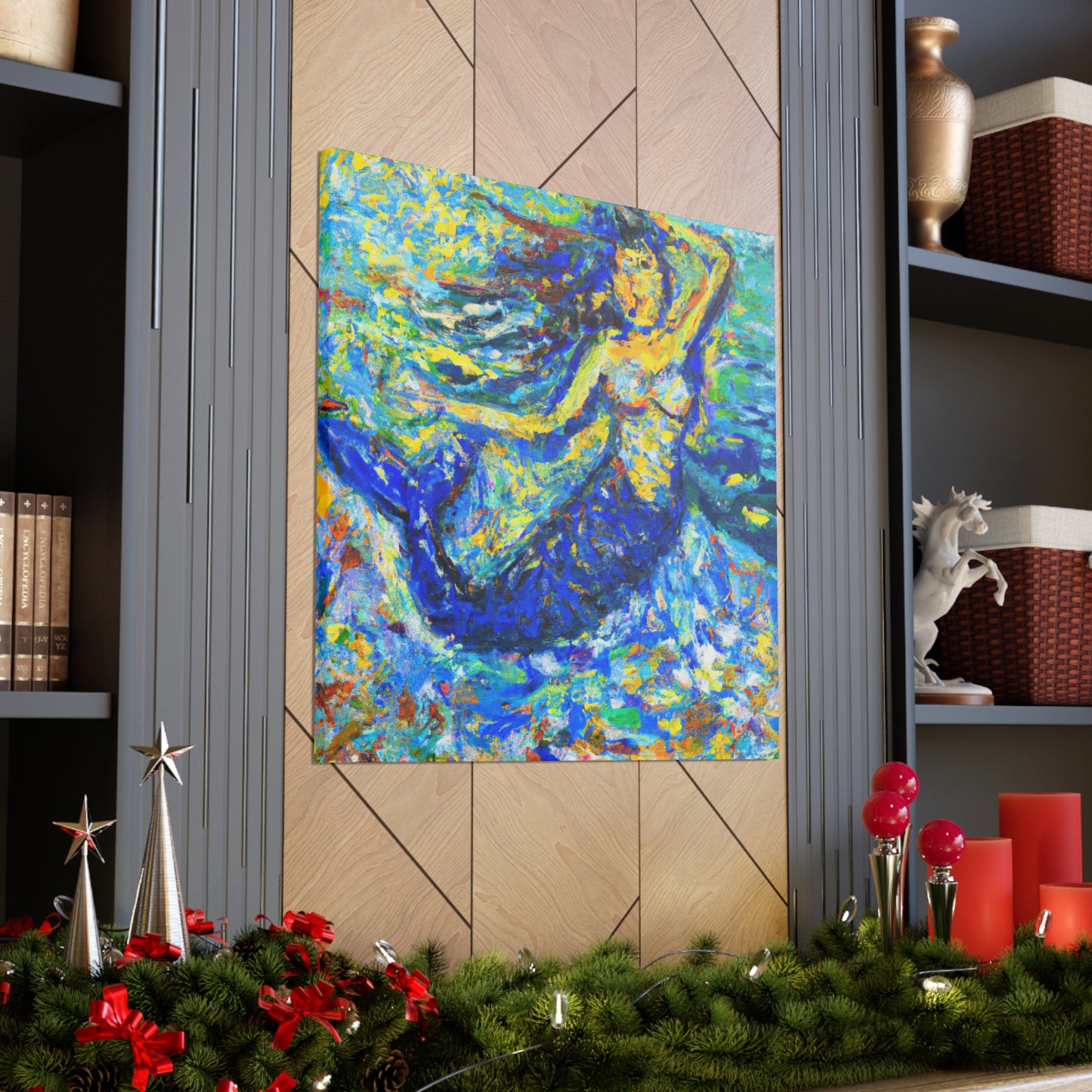 Mermaid in Moonlight - Canvas