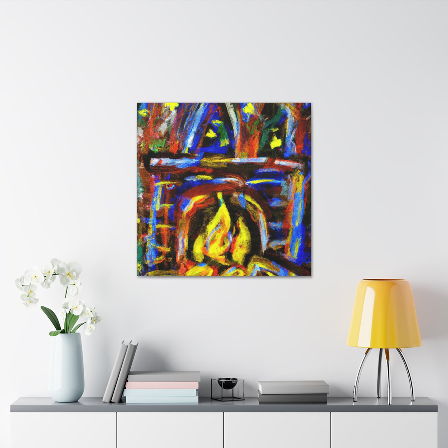 "Heat of the Fireplace" - Canvas