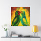 Lovebirds in Bloom - Canvas