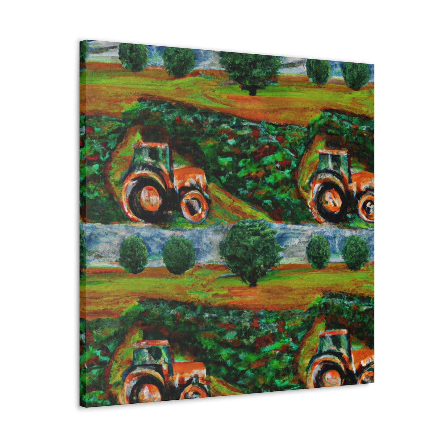 Tractor In Sunset Glow - Canvas