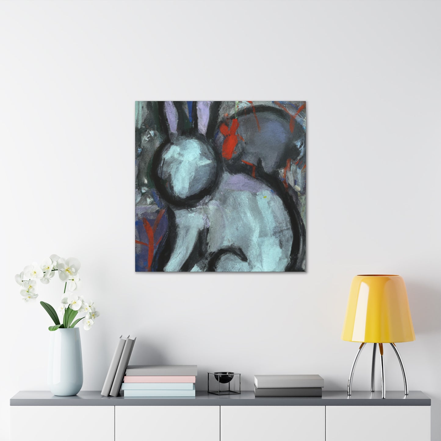 Rabbit in Bold Colors - Canvas