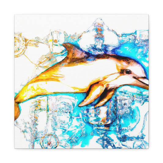 "Steampunk Dolphin Dreaming" - Canvas