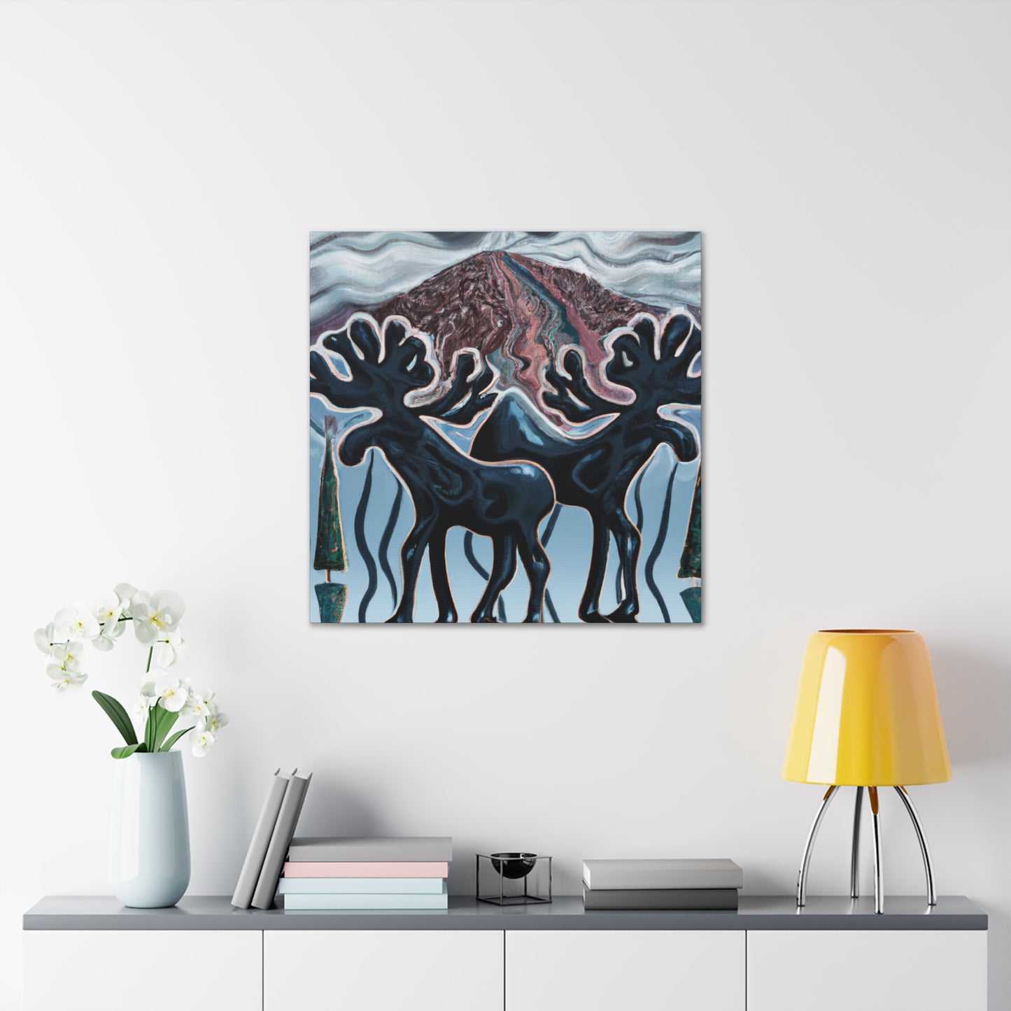 Moose in Mystic Moonlight - Canvas