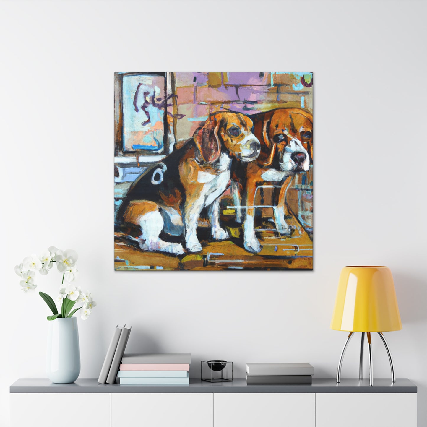 "Beagle and the City" - Canvas