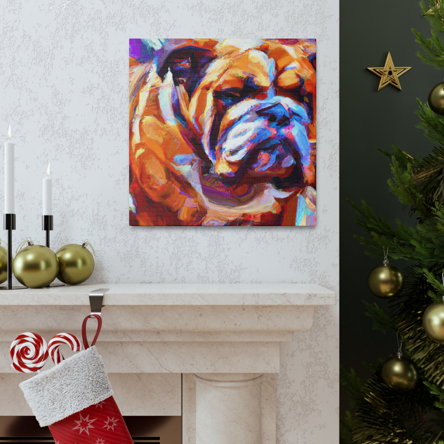 "Bulldog in Impressionism" - Canvas