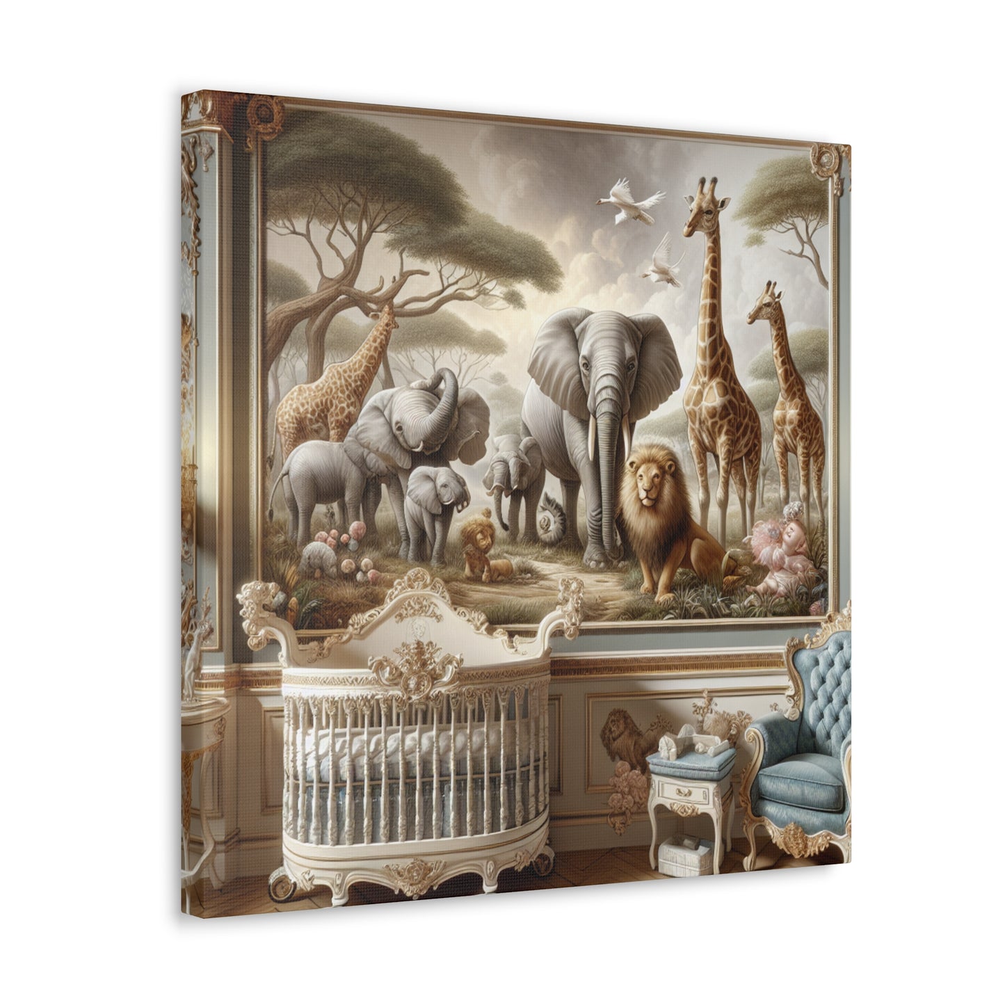 Safari Majesty in Rococo - Canvas