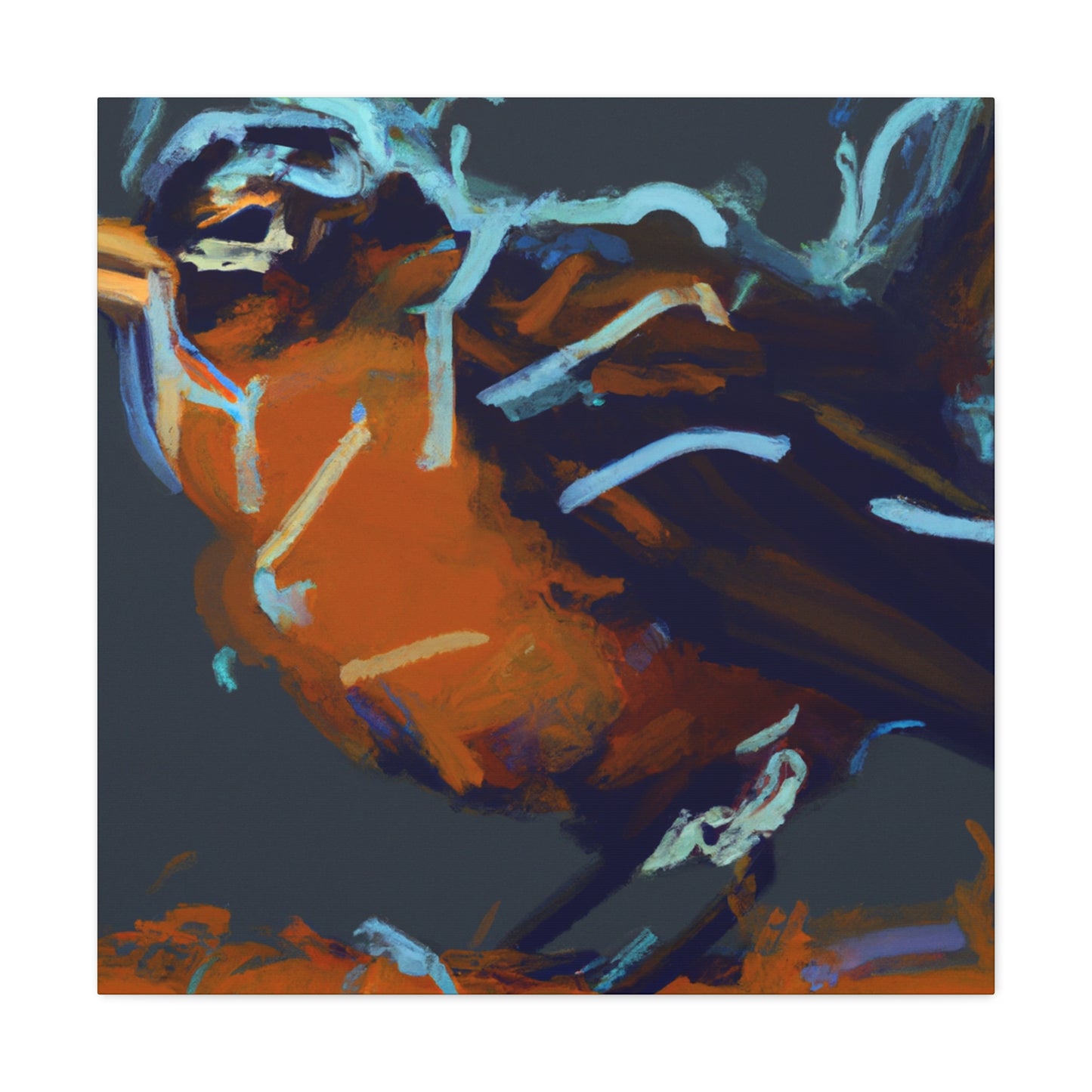 "American Robin, Ablaze" - Canvas