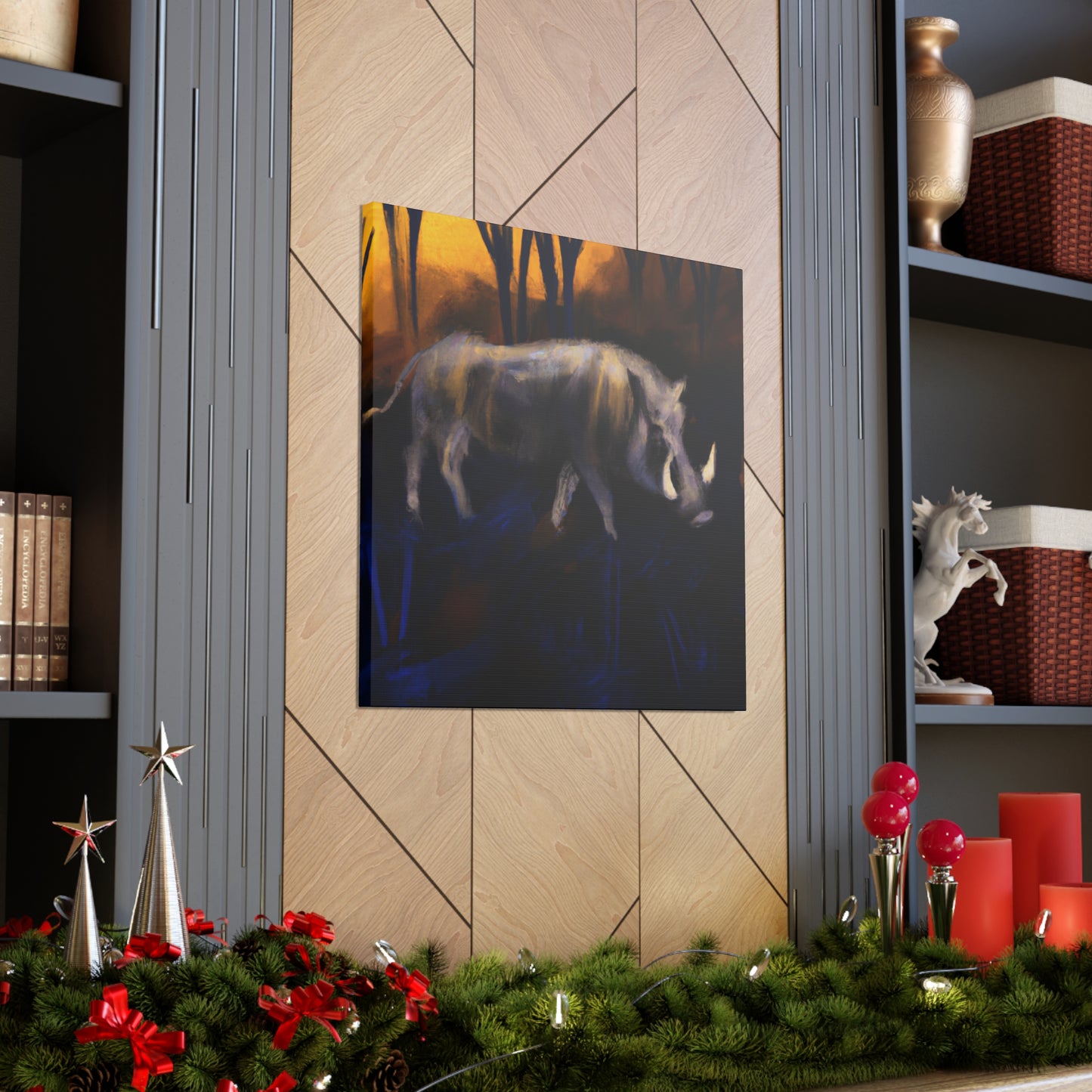 "Warthog in Moonlight" - Canvas