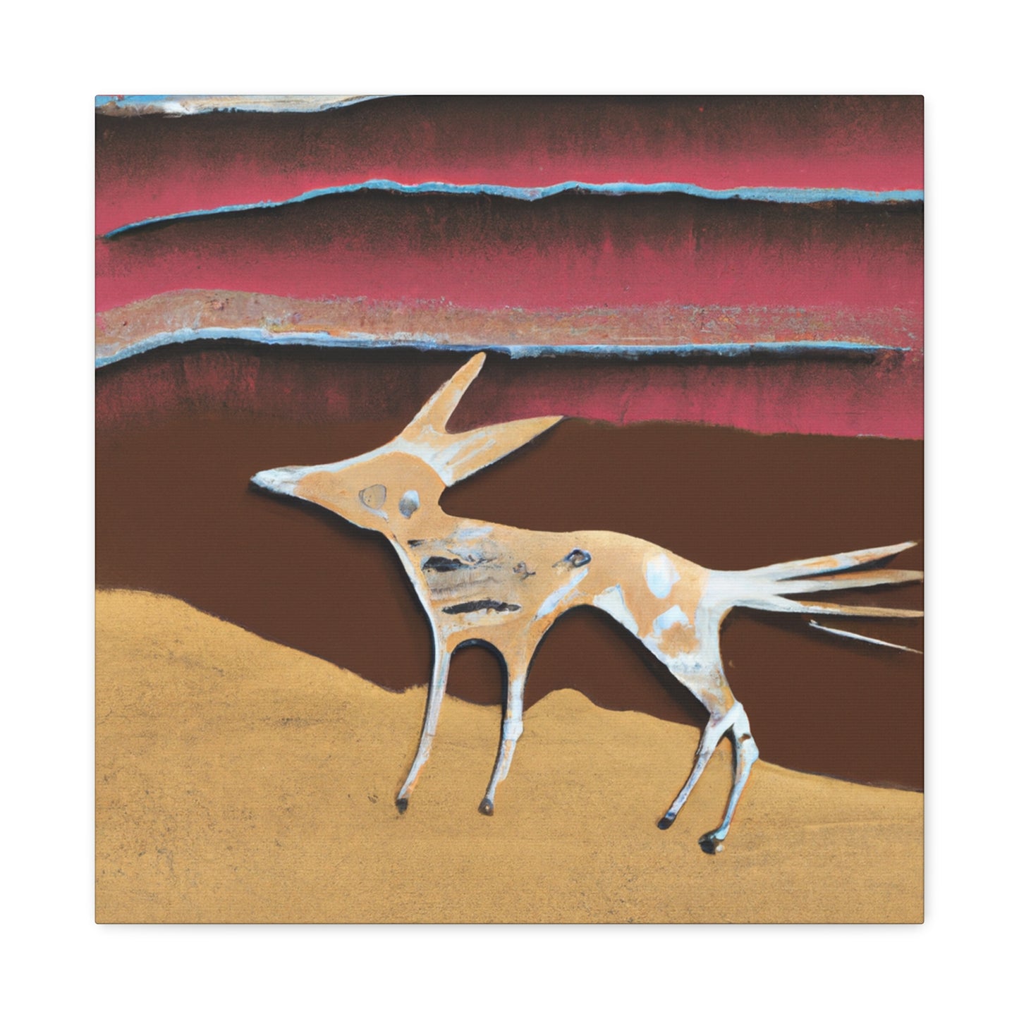 "Coyote in Minimalism" - Canvas