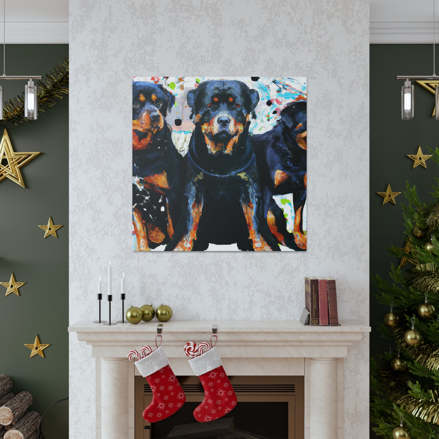 Powerful Rottweiler Pose - Canvas