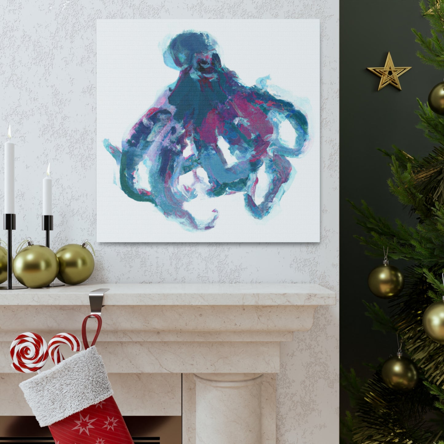 Octopus Abstract Expression - Canvas