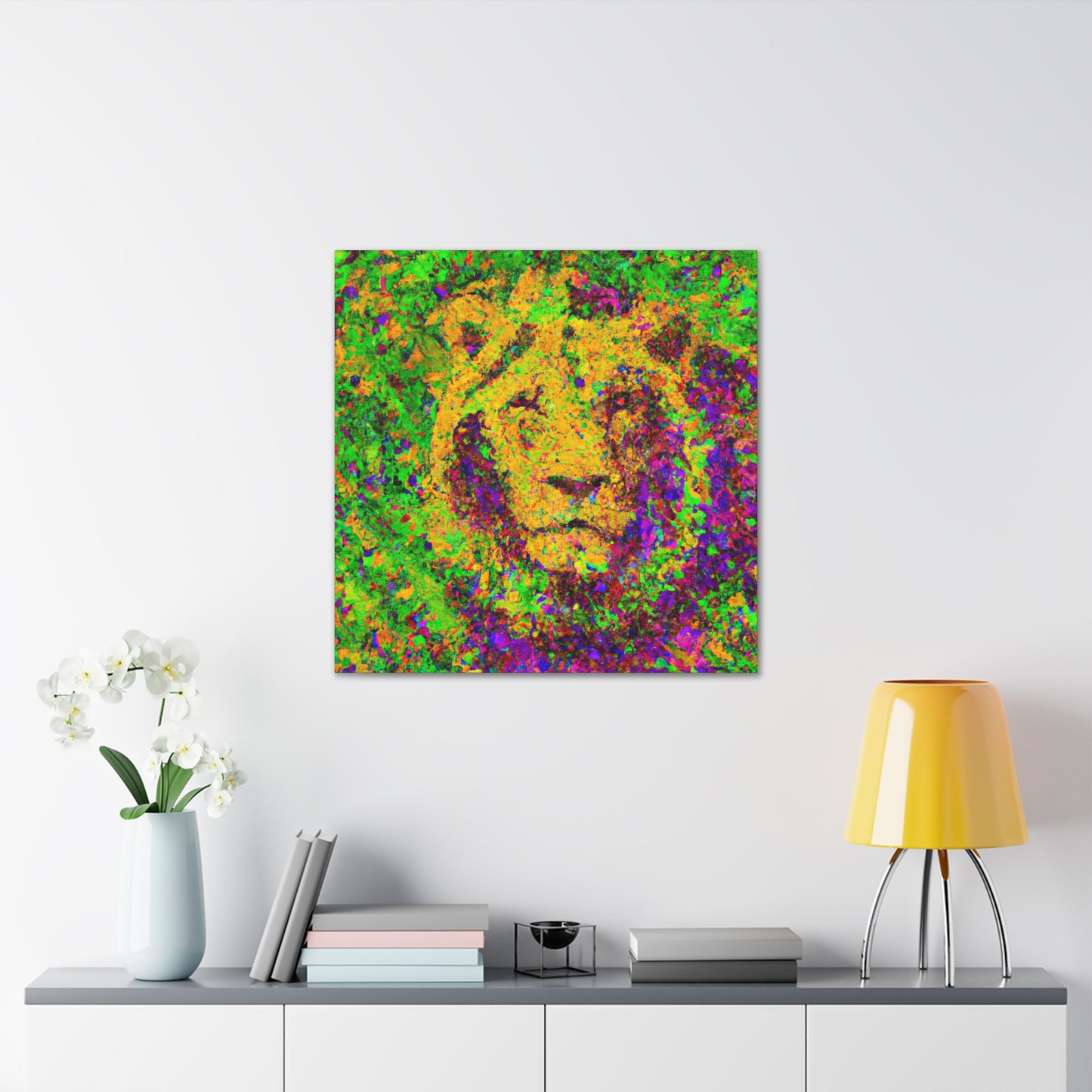 Lion in Pointillism - Canvas