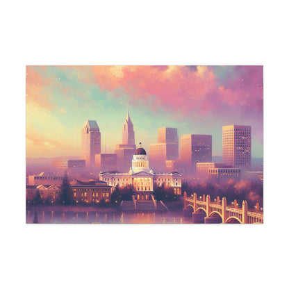 "Golden City Awakening" - Canvas