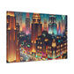 Midnight Metropolis Glow - Canvas