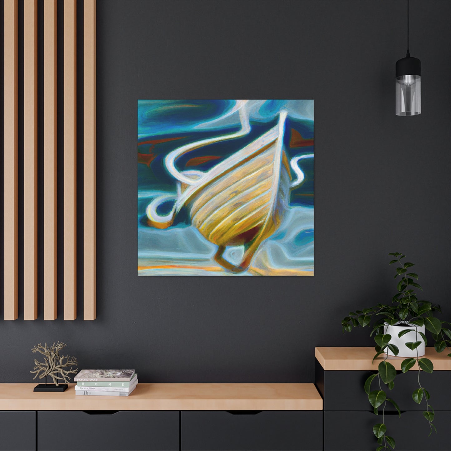 "Dinghy Beneath a Moon" - Canvas