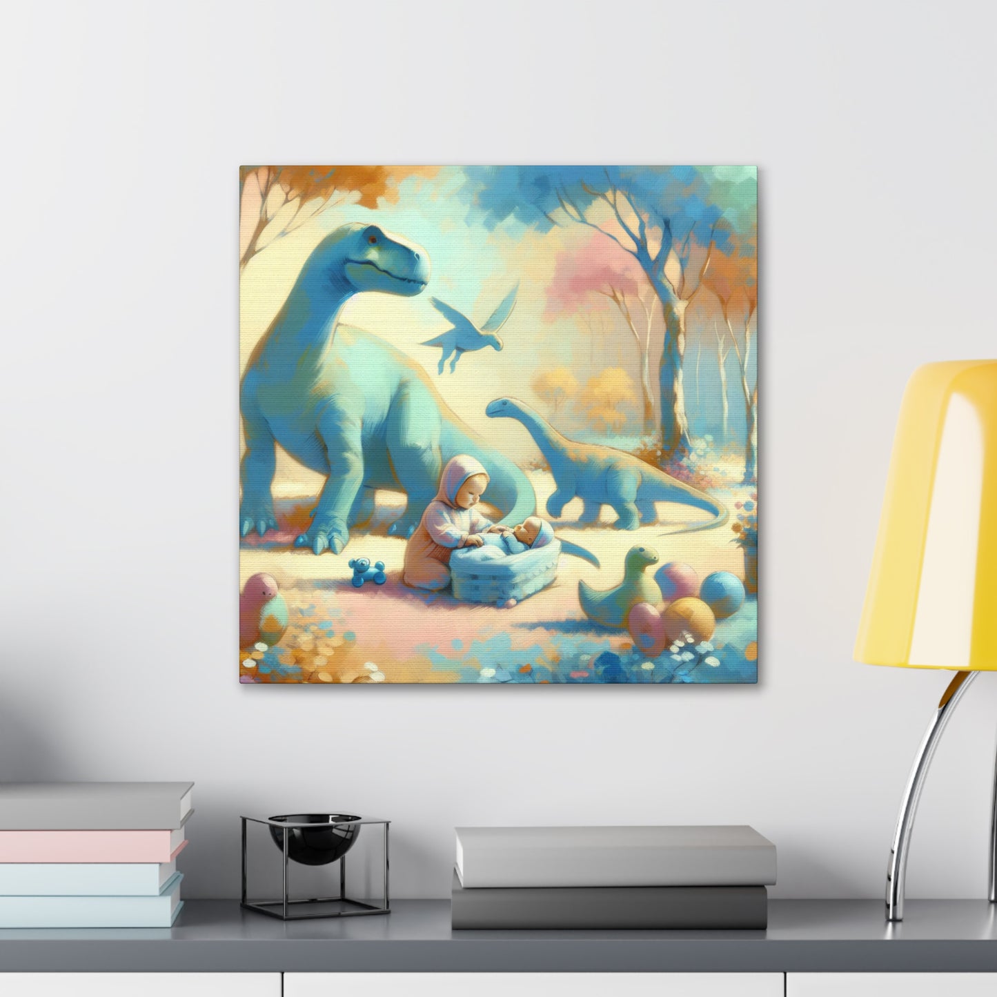 "Pastel Prehistoric Harmony" - Canvas