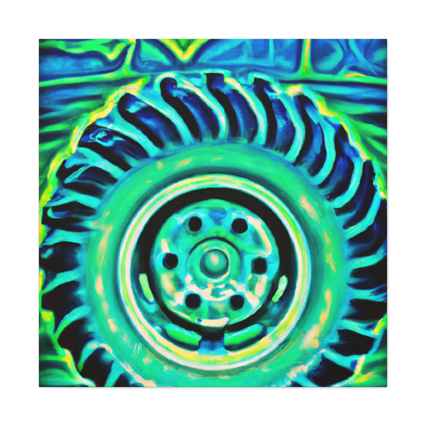 "Tractor Tire Splendor" - Canvas