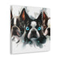 "Friendly Boston Terriers" - Canvas