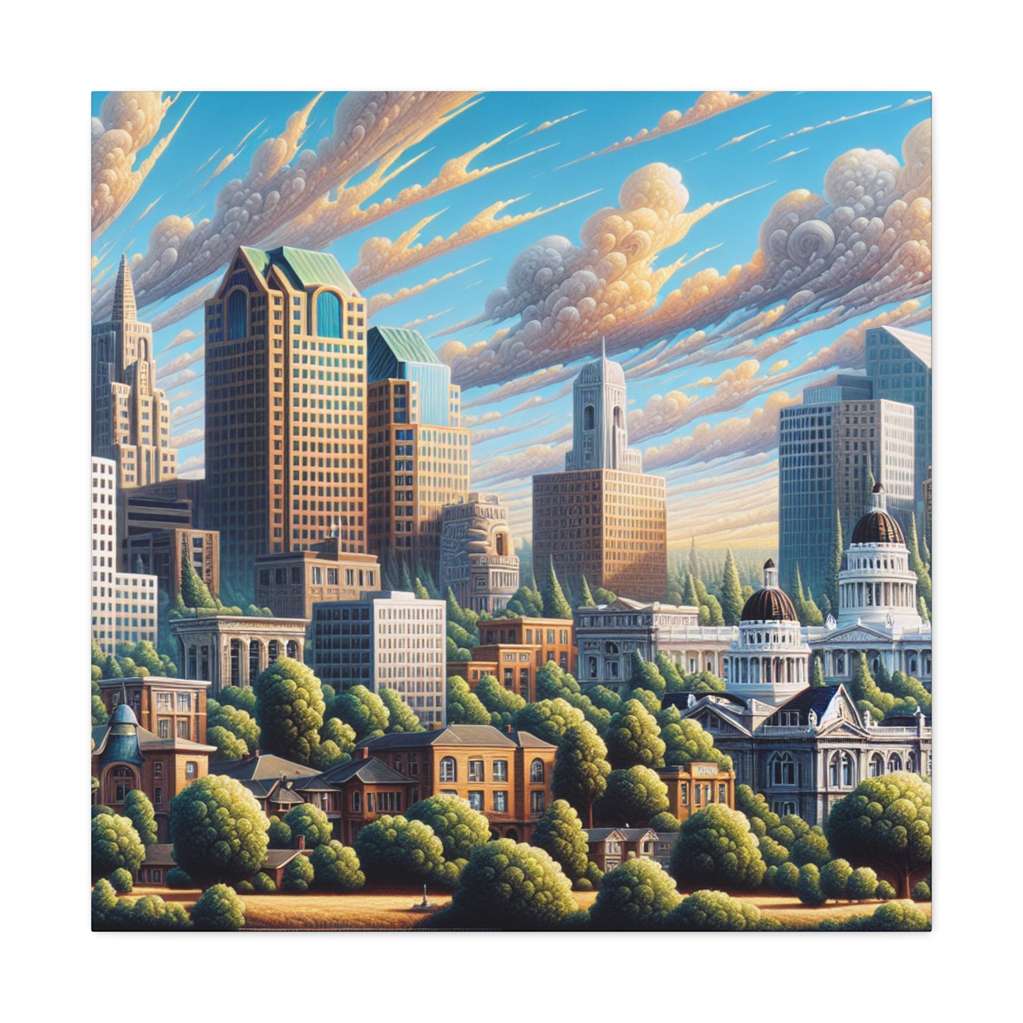 "Sacramento: Dreamlike Metropolis" - Canvas