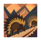 Porcupine in Art Deco - Canvas