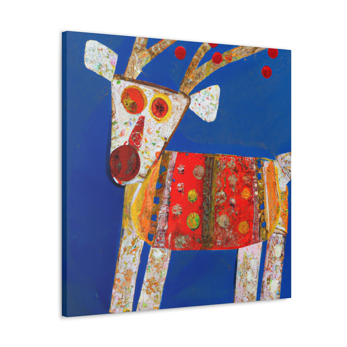 Reindeer in Winter Scene - Canvas