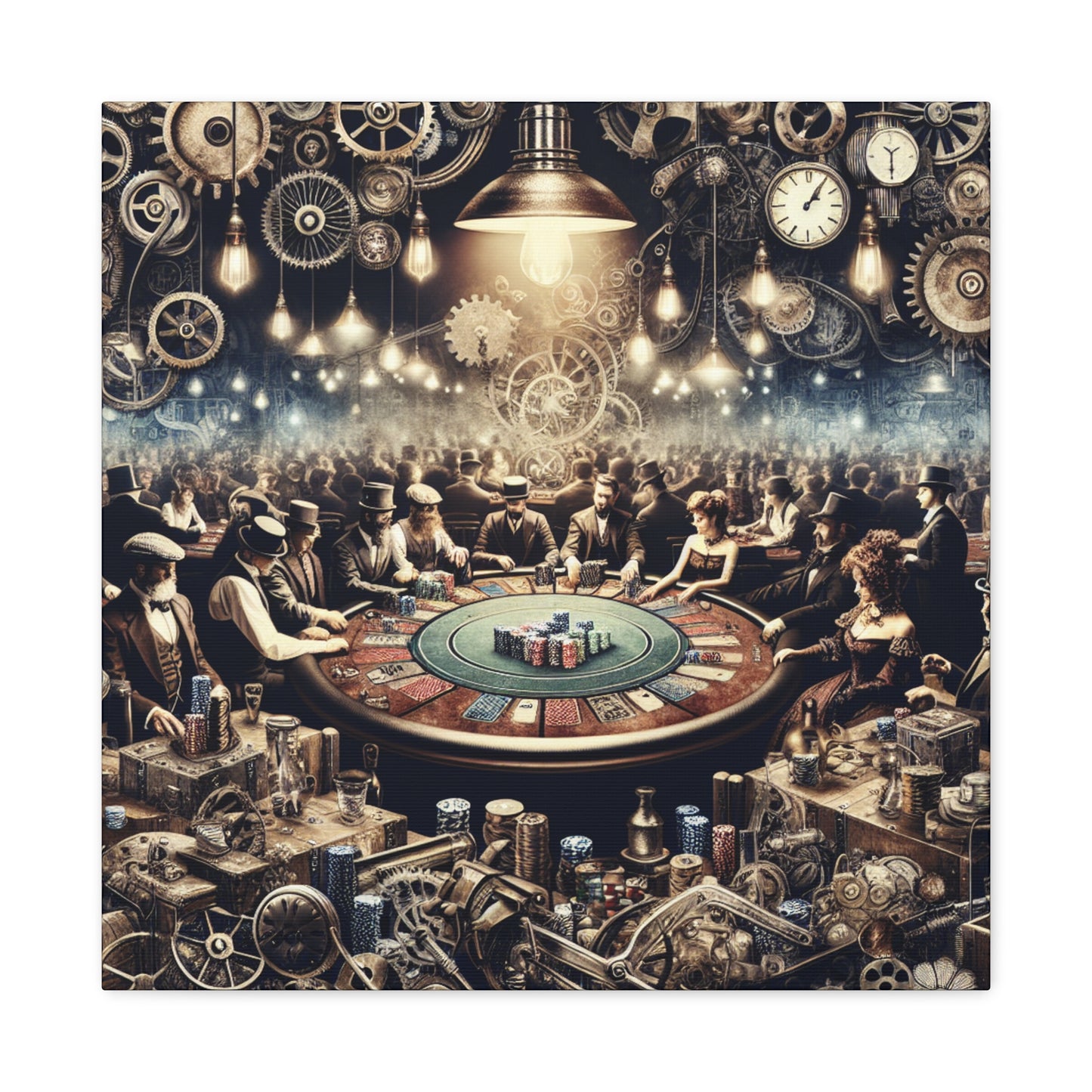 "Mechanical Gamblers' Gathering" - Canvas