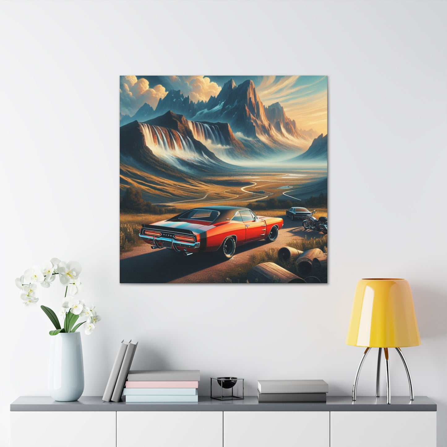 Revving Steel Dreams. - Canvas