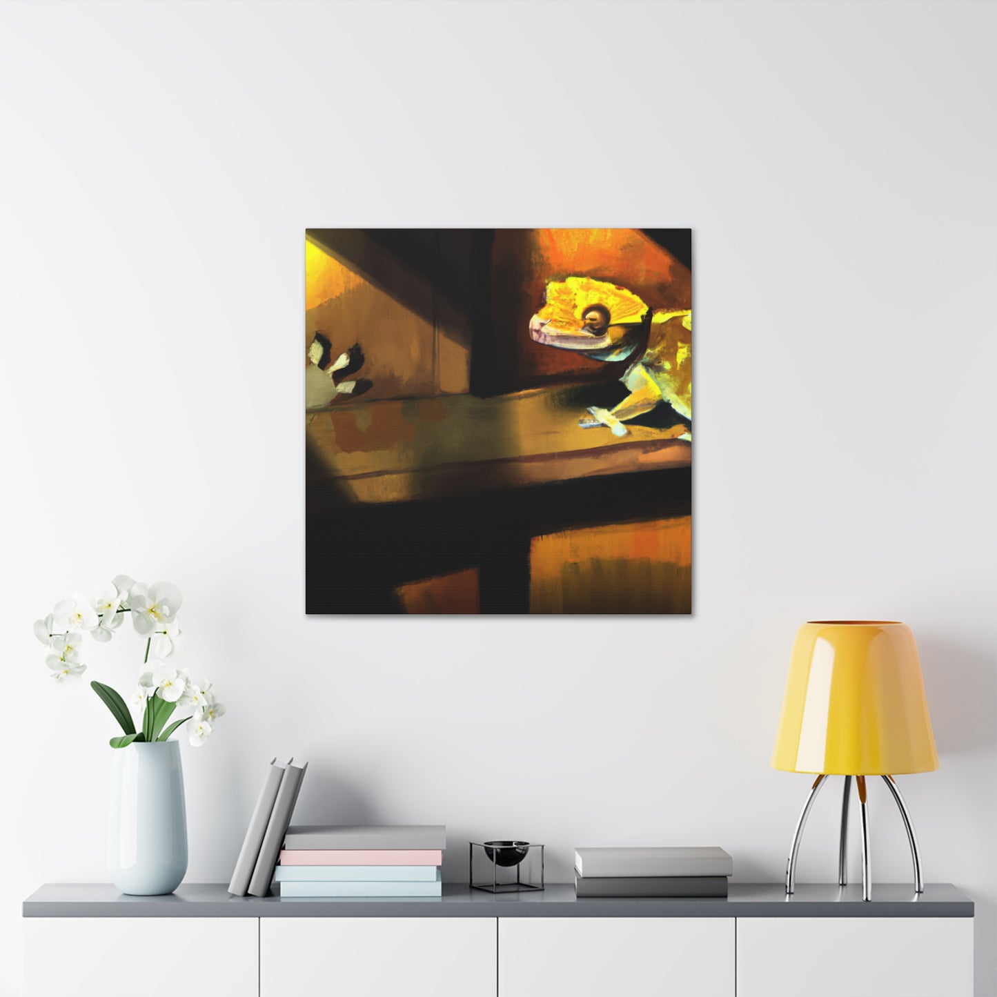 "Crested Gecko Fantasy Art" - Canvas