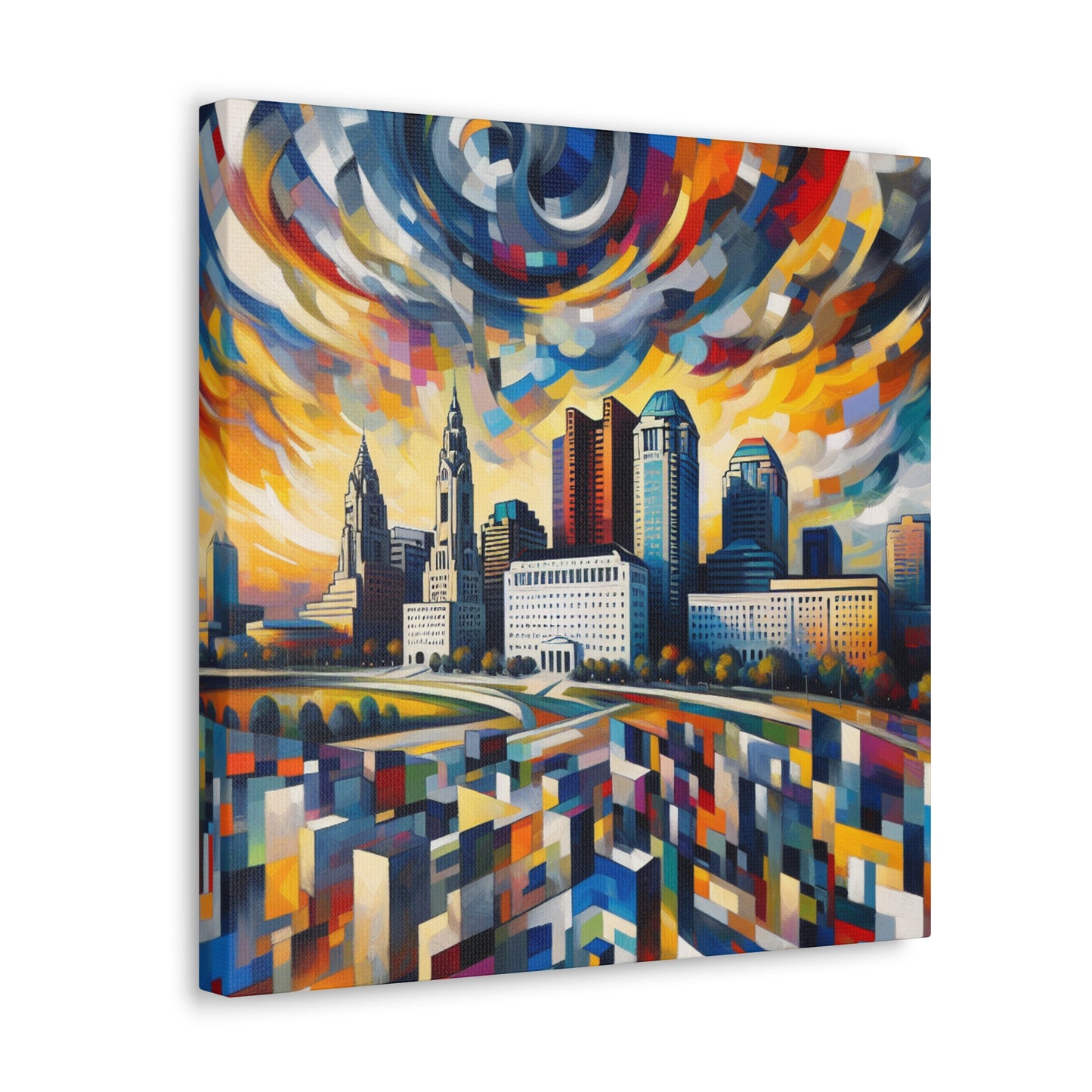 "Dynamic Dreamscape: Columbus Chronicles" - Canvas