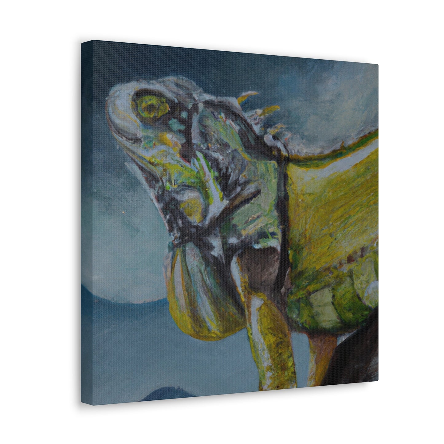 "Iguanas in Colorful Bloom" - Canvas