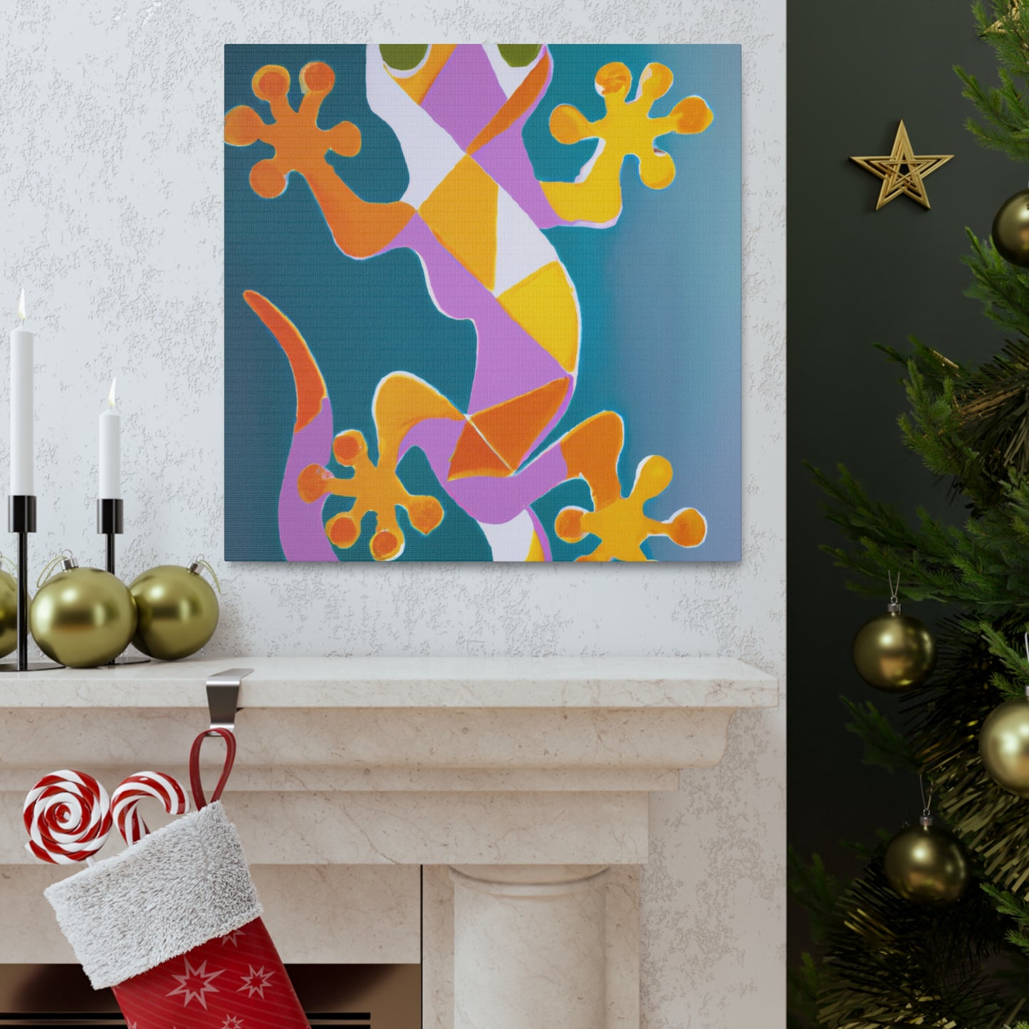 Gecko in Art Deco - Canvas