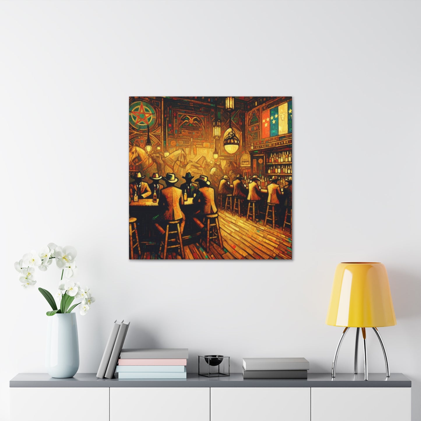 Western Saloon Scene - Canvas