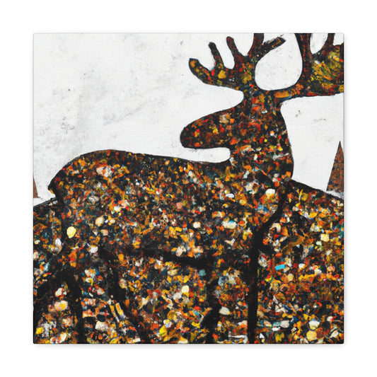 Elk in Pointillism - Canvas