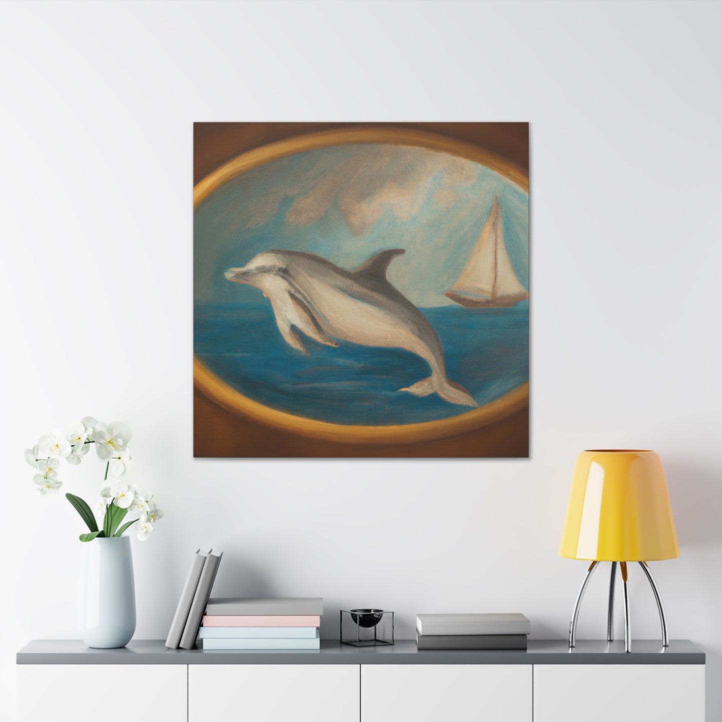 "Dolphin in Neoclassicism" - Canvas