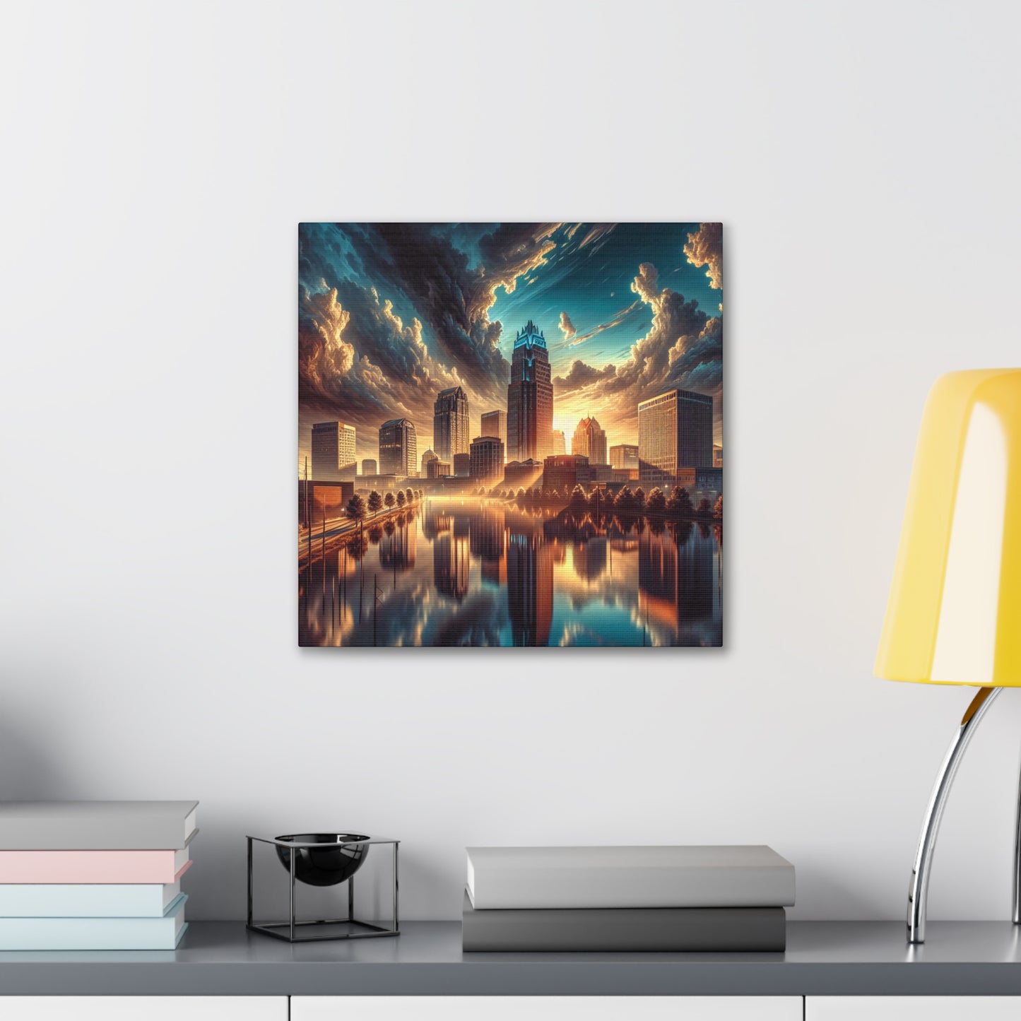 "Cityscape Symphony: Raleigh" - Canvas