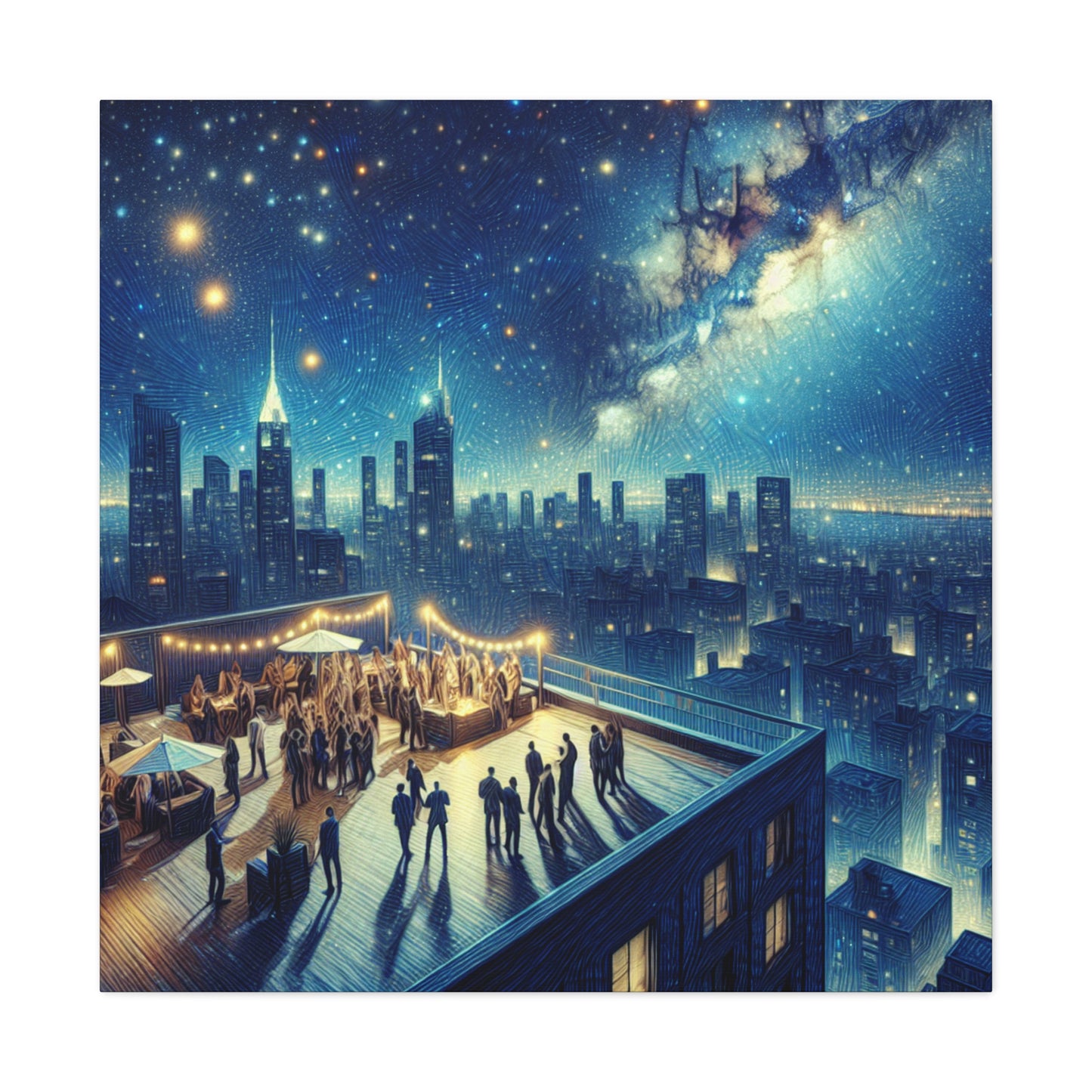 Majestic Rooftop Revelry - Canvas