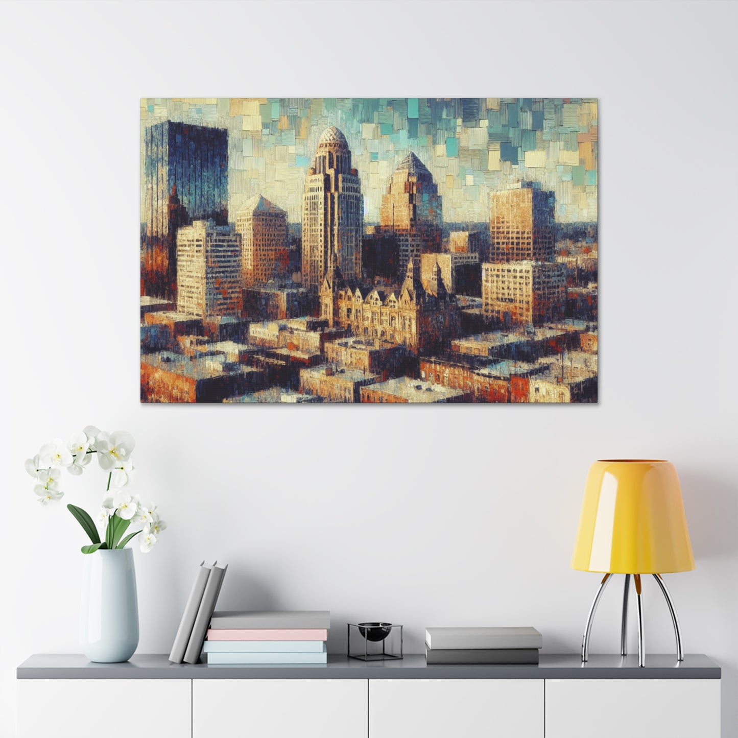 "Urban Symphony of Blue" - Canvas