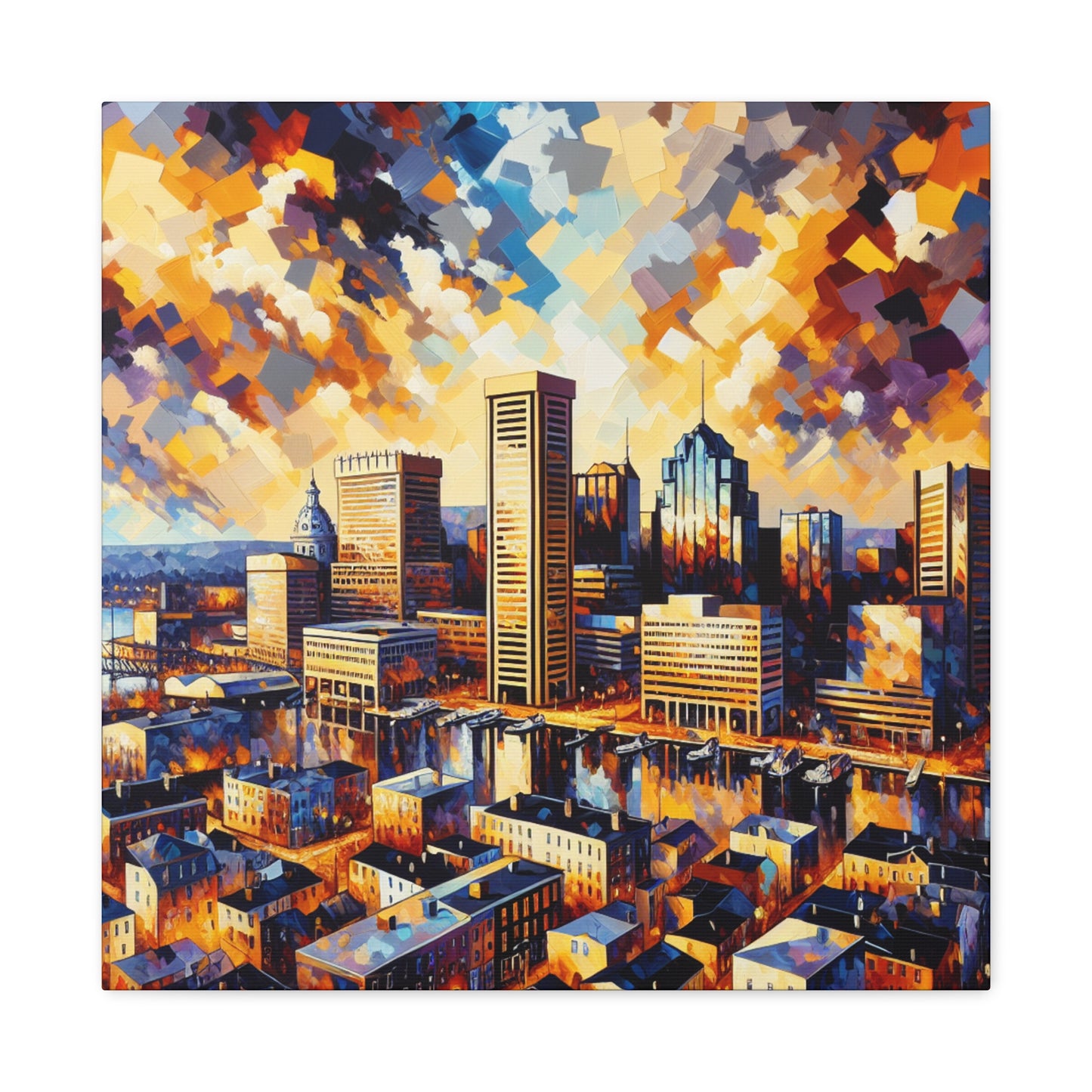 "Abstract Charm City Reflection" - Canvas